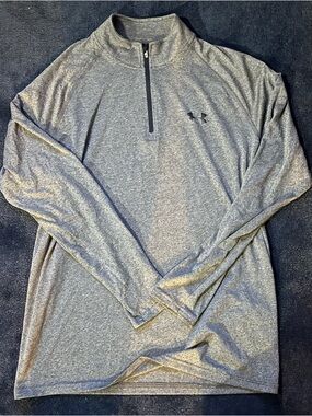 Men’s UnderArmour - 1/4 Zip Charcoal Gray (Size: XL)